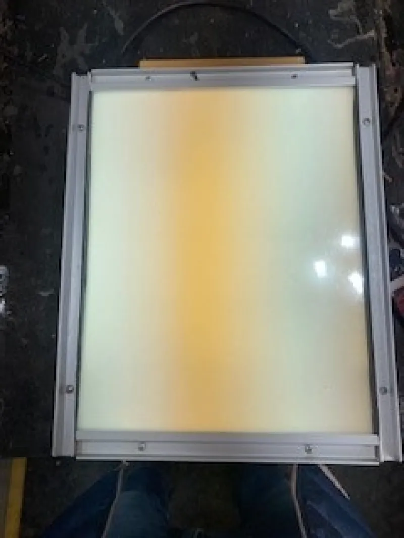 Light Table - This is a conveniently small light box that will cover 8 1/2 inch wide x 12 inch high maximum sized sheets Wood frame and easily portable. 