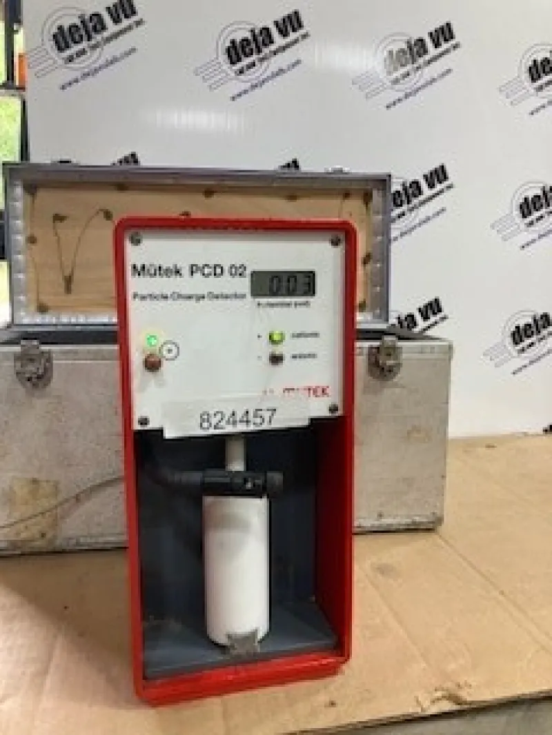 Particle Charge Detector Particle Charge Detector - The PCD02 Particle Charge Detector measures and displays charge of liquids. It is in excellent condition. This unit includes a heavy duty case.