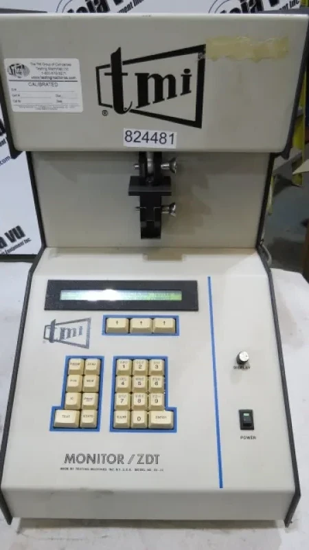 ZDT Internal Bond Tester - This unit is microprocessor controlled, can test at adjustable speeds up to 12 inches per minute. Reporting is done in psi or kPa.  Measurement is of internal bond strength (TAPPI T-541). Compact at 12.5 inches wide, 19 inches deep,, 19 inches high. Weighs 32 pounds. . Power requirement is 120 volts.